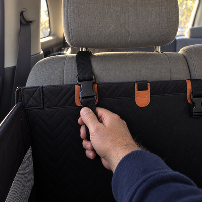 Strap running from the pod's back wall up to the rear headrest post