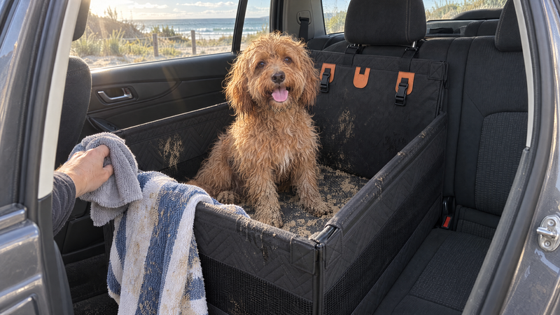 Wet dog. Clean seats.
